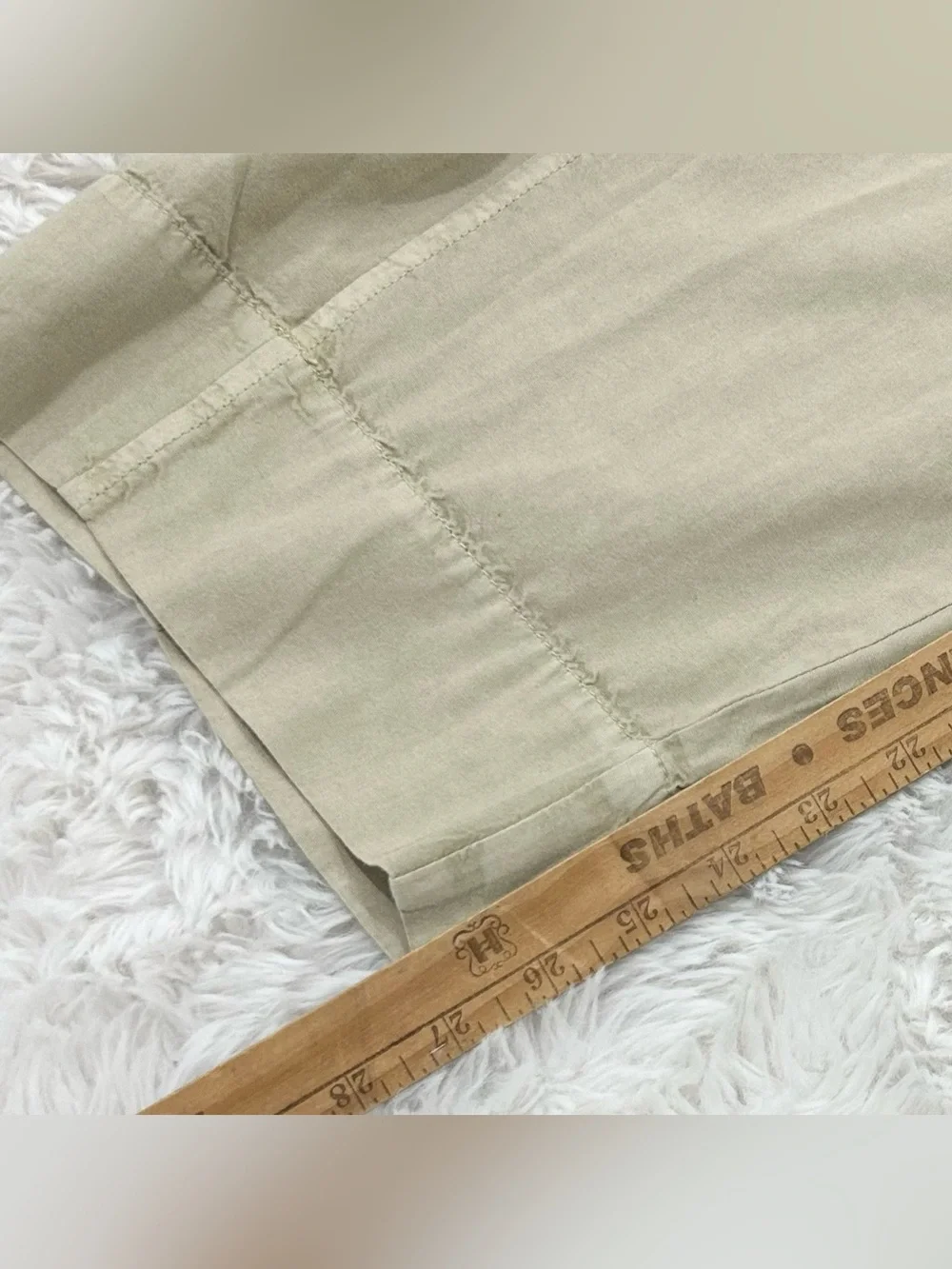 Free People Barrel Leg Elastic Waist Pants Large Beige Cotton Blend High Waist